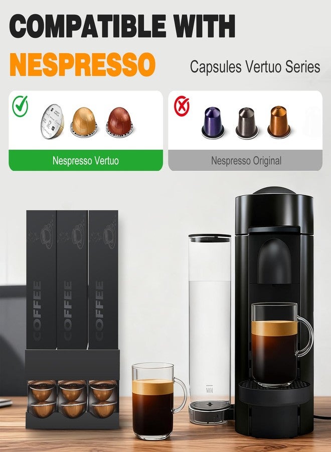 GIASSVIO Coffee Pod Holder Storage for Nespresso Pods Vertuo Original Boxes | Wall Mount & Desktop Model Coffee Pod HolderOrganizer, Dispenser for 3 Box Sleeve Holder Nespresso Vertuo Capsules - Black - Image 2